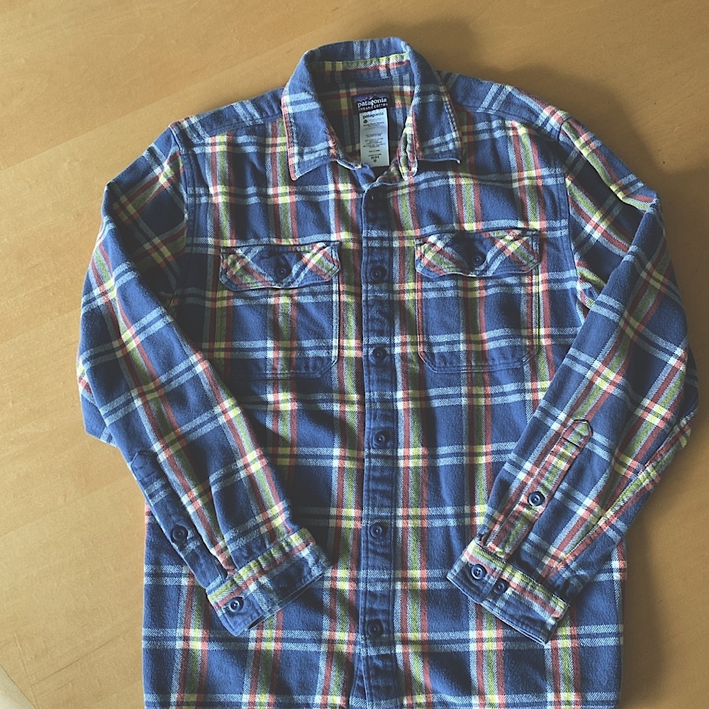Patagonia Organic Cotton Long Sleeve Flannel Blue Size M